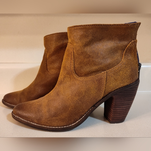 Dolce Vita Brown Leather Booties Ankle Boots Cabin Core - Picture 5 of 8